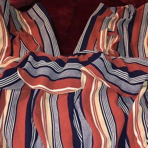 Cream/orange/blue/white romper